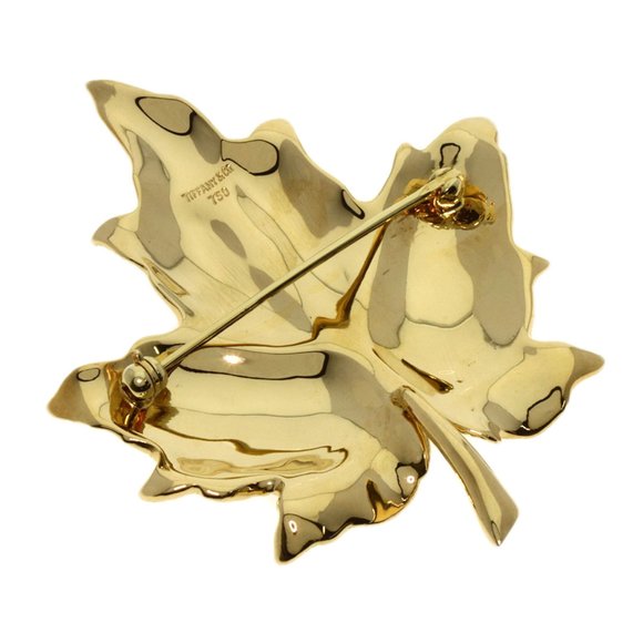 Tiffany Maple Leaf Brooch K18 Yellow Gold for Women - Picture 2 of 6
